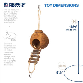 Prevue Hendryx - Climb & Hide Coco Cave With Wood Stick Ladder