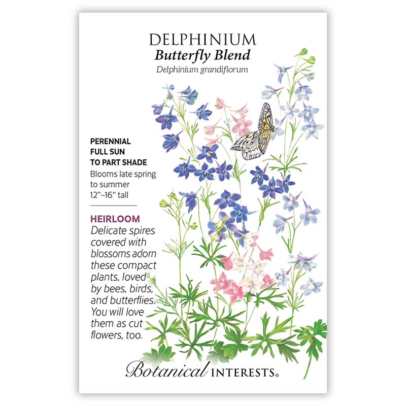 Botanical Interests, Inc. - Delphinium Butterfly Blend Seeds