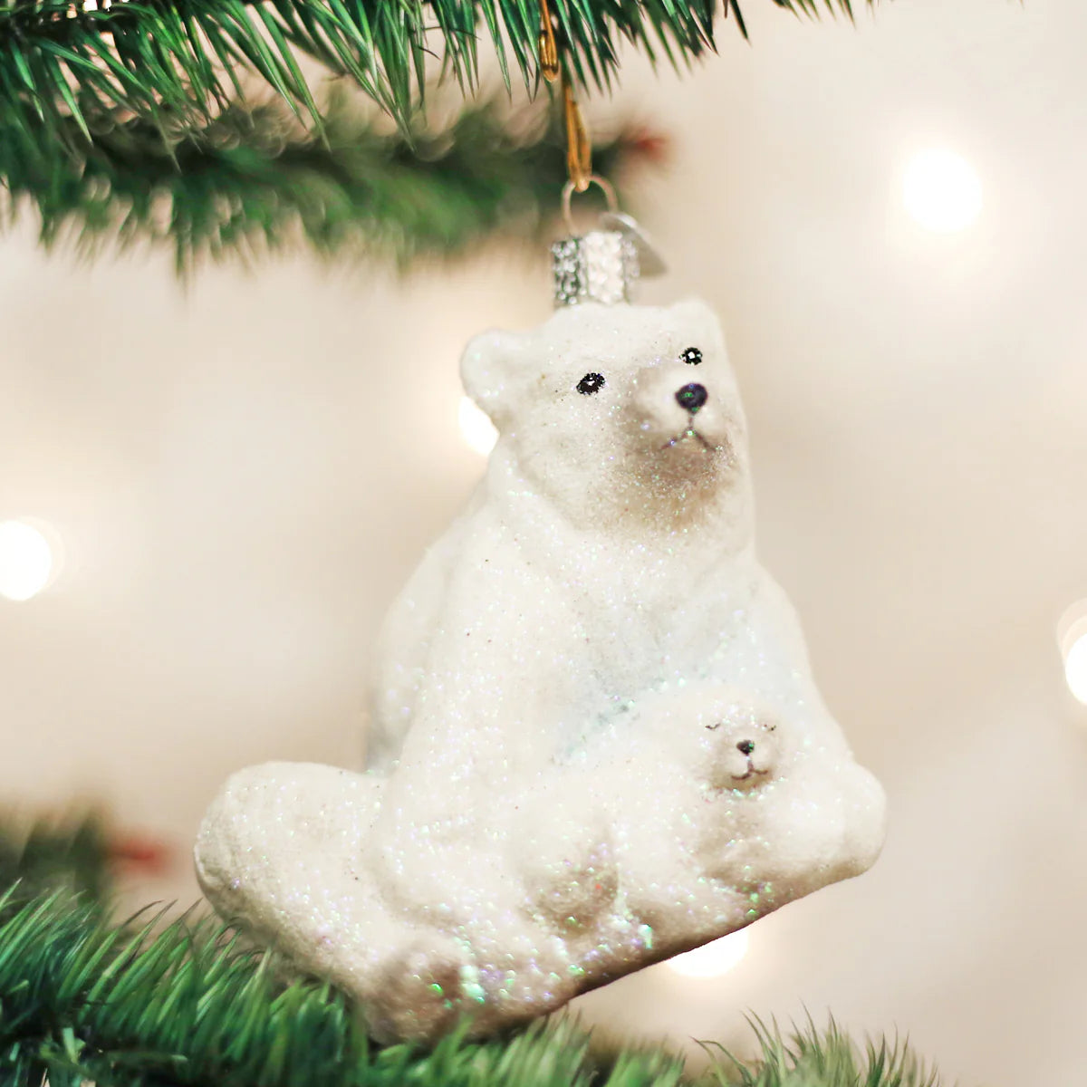 Old World Christmas - Polar Bear With Cub Ornament