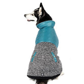 Jacket Colorblock Radiator Quilted Puffer and Fleece Gray & Teal