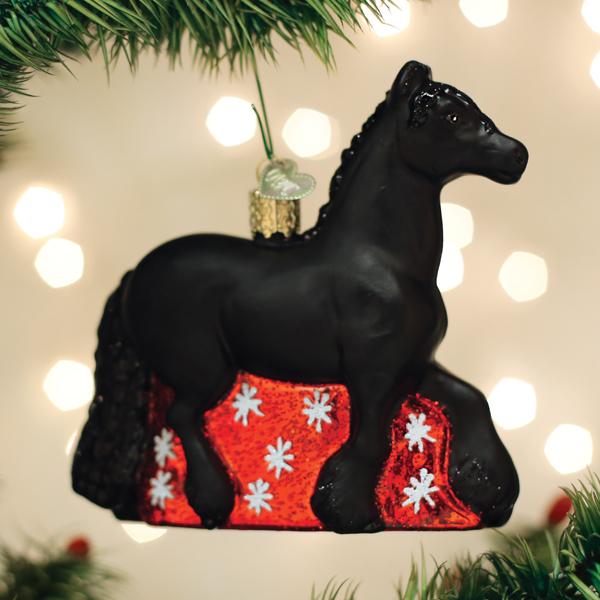 Old World Christmas - Friesian Horse Ornament