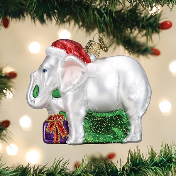 Old World Christmas - White Elephant Ornament
