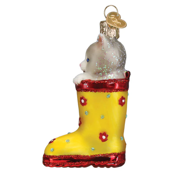 Old World Christmas - Kitten In Rain Boot Ornament