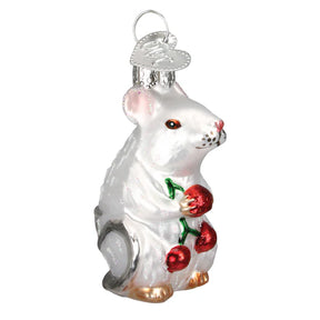 Old World Christmas - Mouse White Ornament