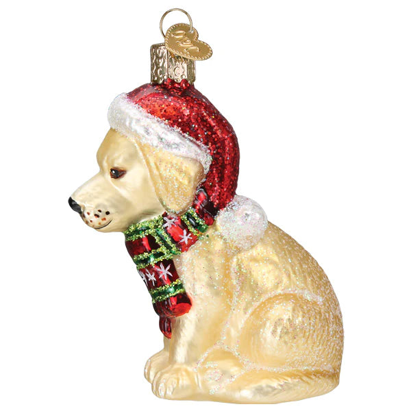 Old World Christmas - Holiday Yellow Labrador Puppy Ornament