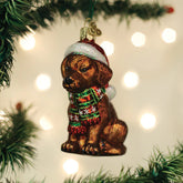 Old World Christmas - Holiday Chocolate Labrador Puppy Ornament