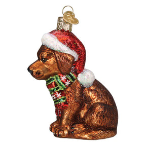 Old World Christmas - Holiday Chocolate Labrador Puppy Ornament