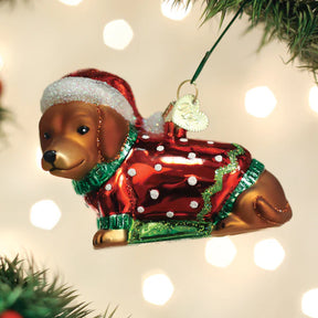 Old World Christmas - Dashing Dachshund Puppy Ornament