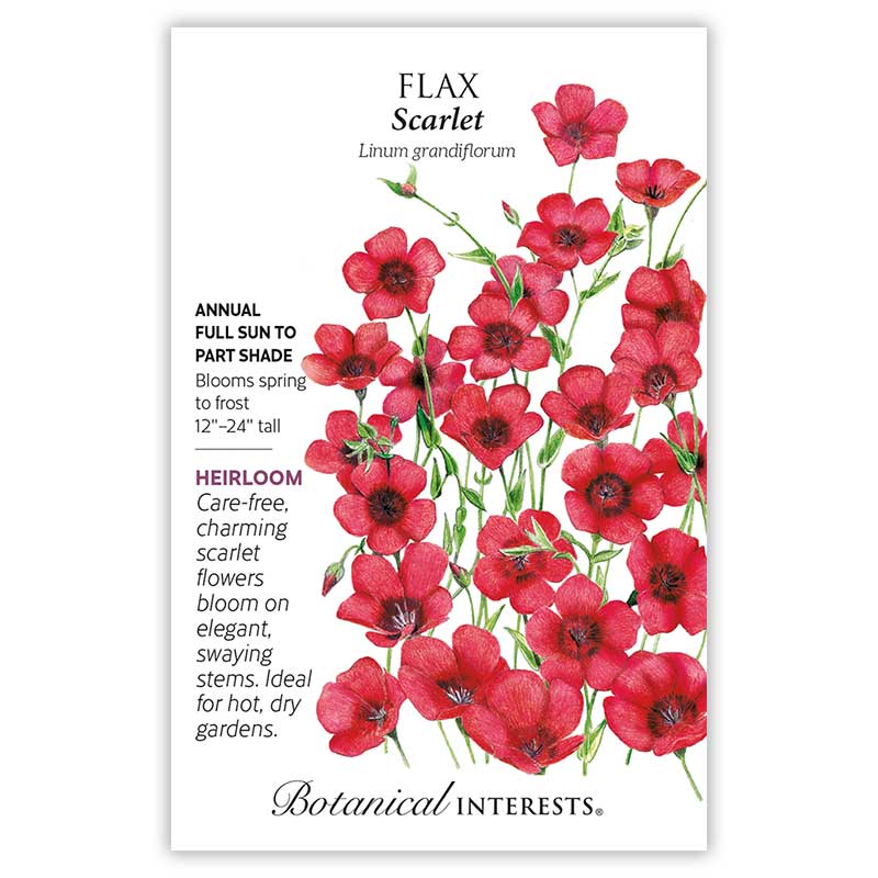 Botanical Interests, Inc. - Scarlet Flax Seeds
