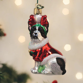 Old World Christmas - Ornament Glass Holiday French Bulldog