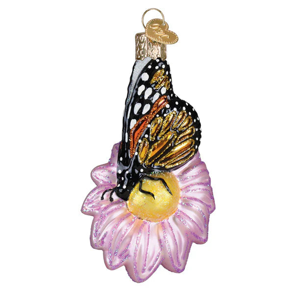 Old World Christmas - Monarch Butterfly on Flower Ornament