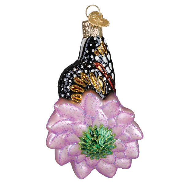Old World Christmas - Monarch Butterfly on Flower Ornament