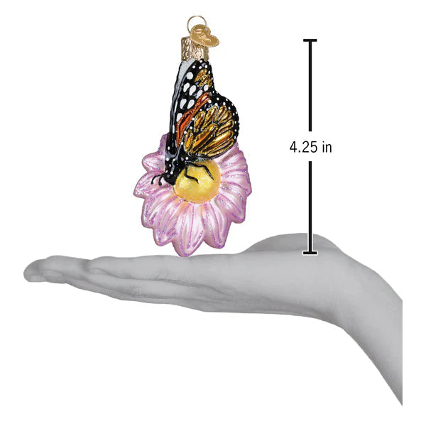 Old World Christmas - Monarch Butterfly on Flower Ornament