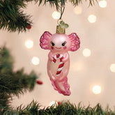 Old World Christmas - Axolotl with Candy Cane Ornament