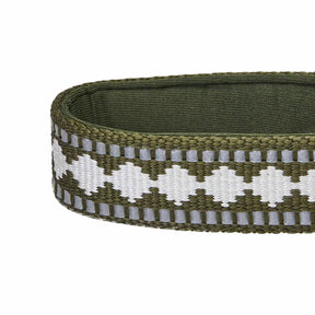 Olive Jacquard Pattern | 3M Reflective Neoprene Quick-Release Dog Collar