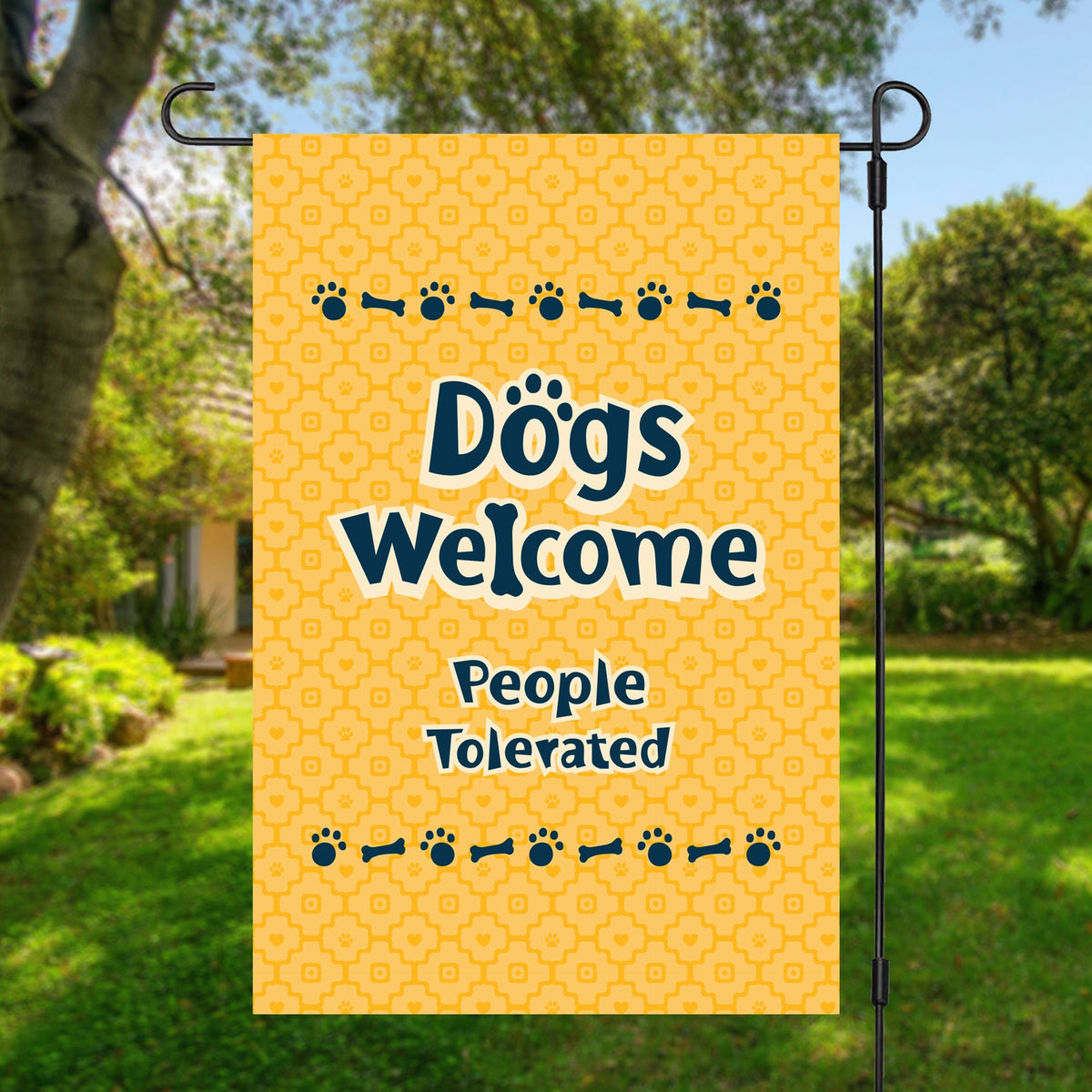 Flag Dogs Welcome People Tolerated