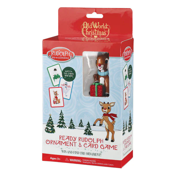 Old World Christmas - Ornament Ready Rudolph w/ Card Game