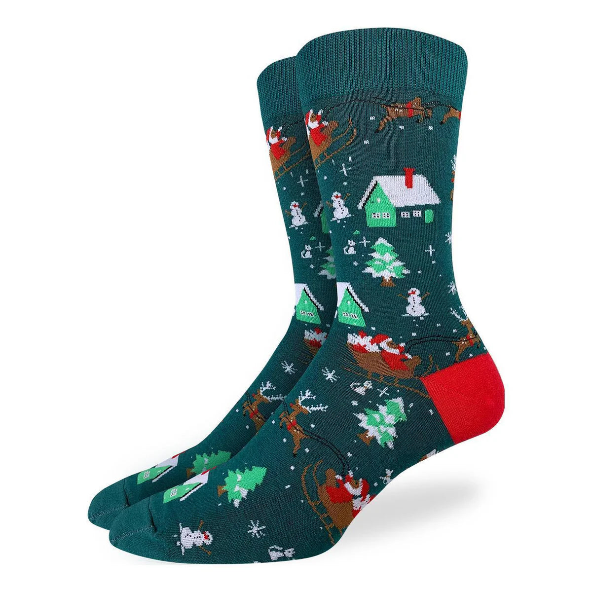 Good Luck Sock - Santa on Sled Christmas
