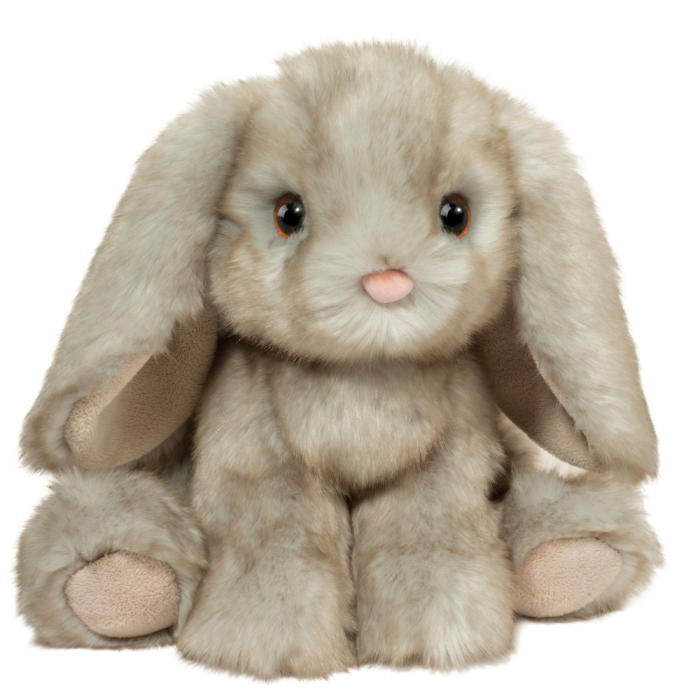Plush Bunny Sitting w/ Floppy Ears "Licorice"