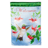 Flag Hummingbird & Flowers