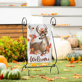 Autumn Deer Wreath Flag