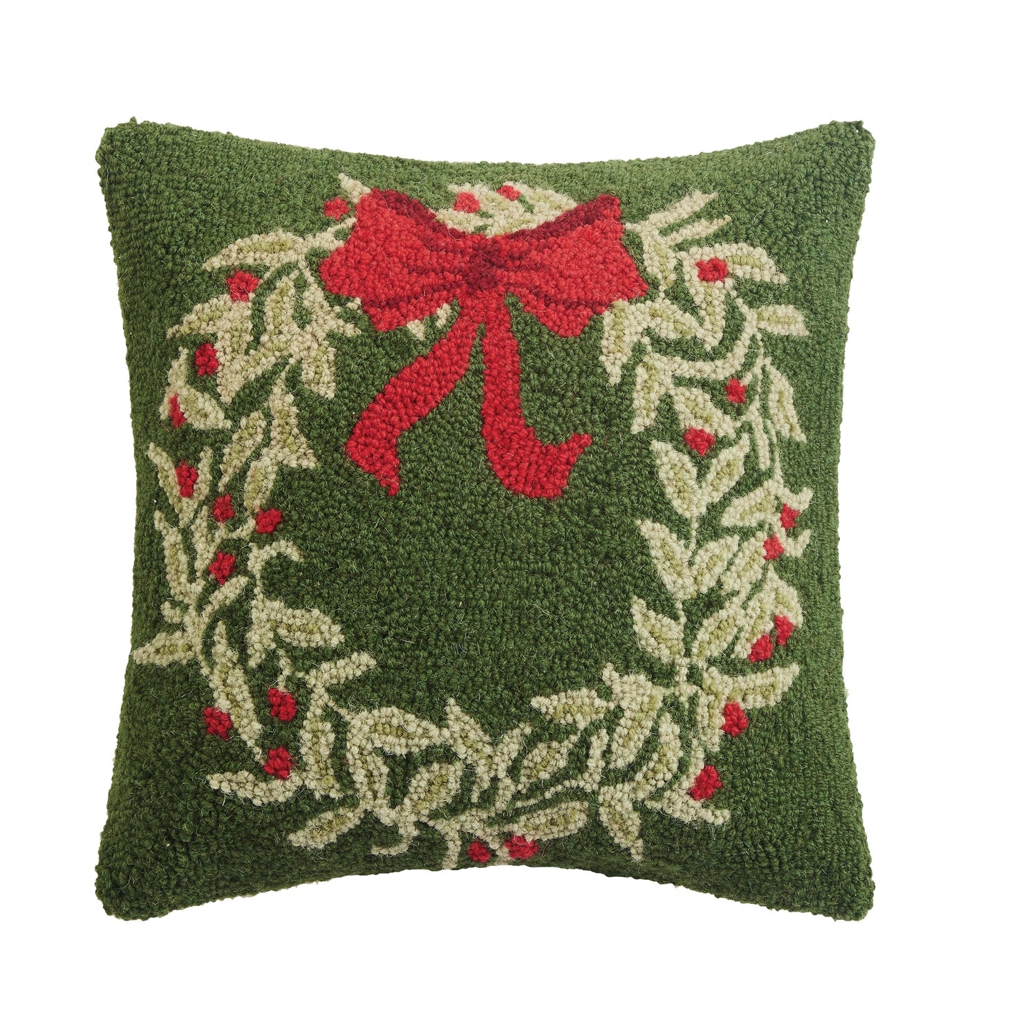 Pillow Hook Holiday Wreath Green