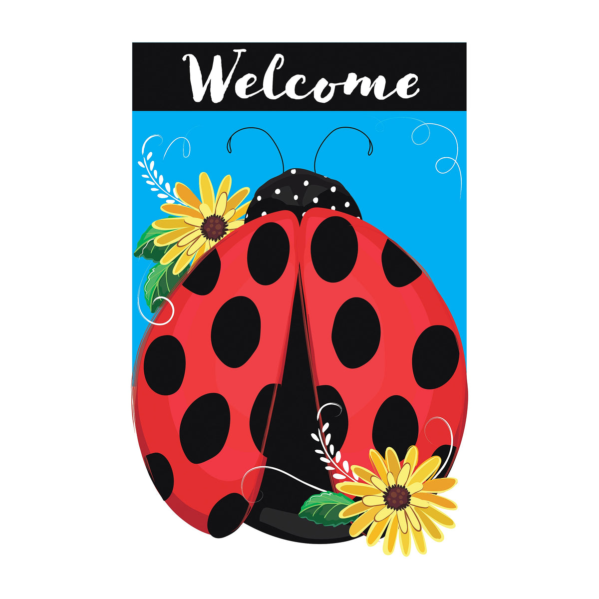 Flag Ladybug Welcome