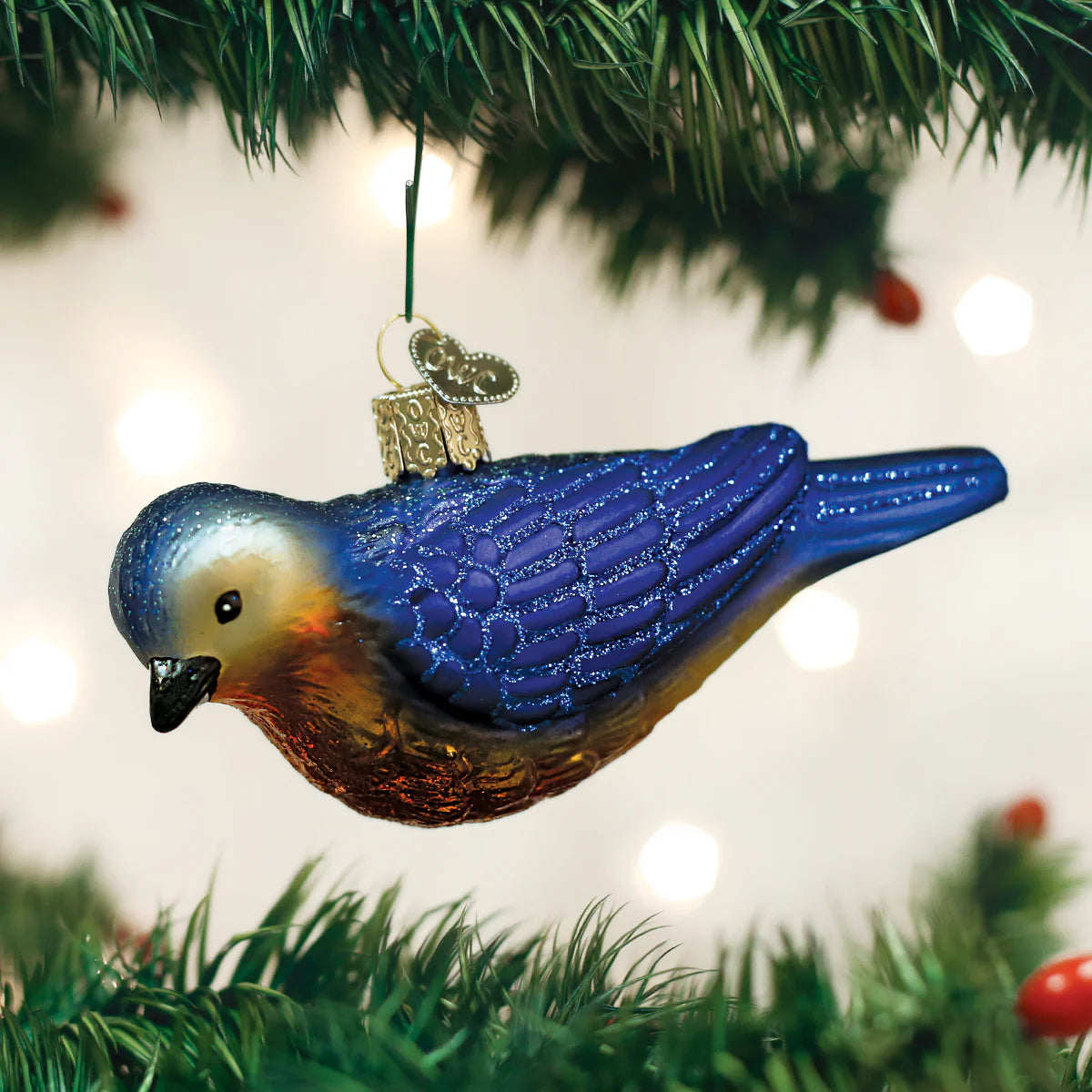Old World Christmas - Hanging Western Bluebird Ornament