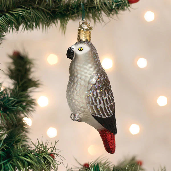Old World Christmas - African Grey Parrot Ornament