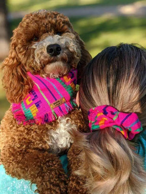 Mom and Pup Co. - Bandana & Scrunchy Matching Orange Aztec