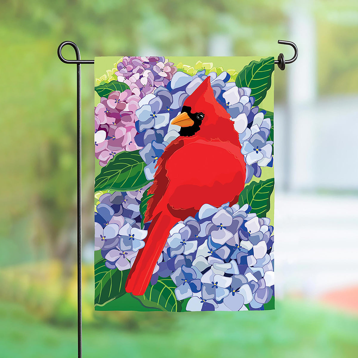 Flag Cardinal & Hydrangeas