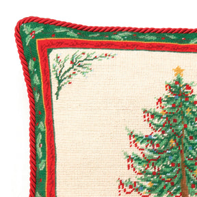 Peking HandiCraft - Pillow Classic Christmas W/ Berry Needlepoint