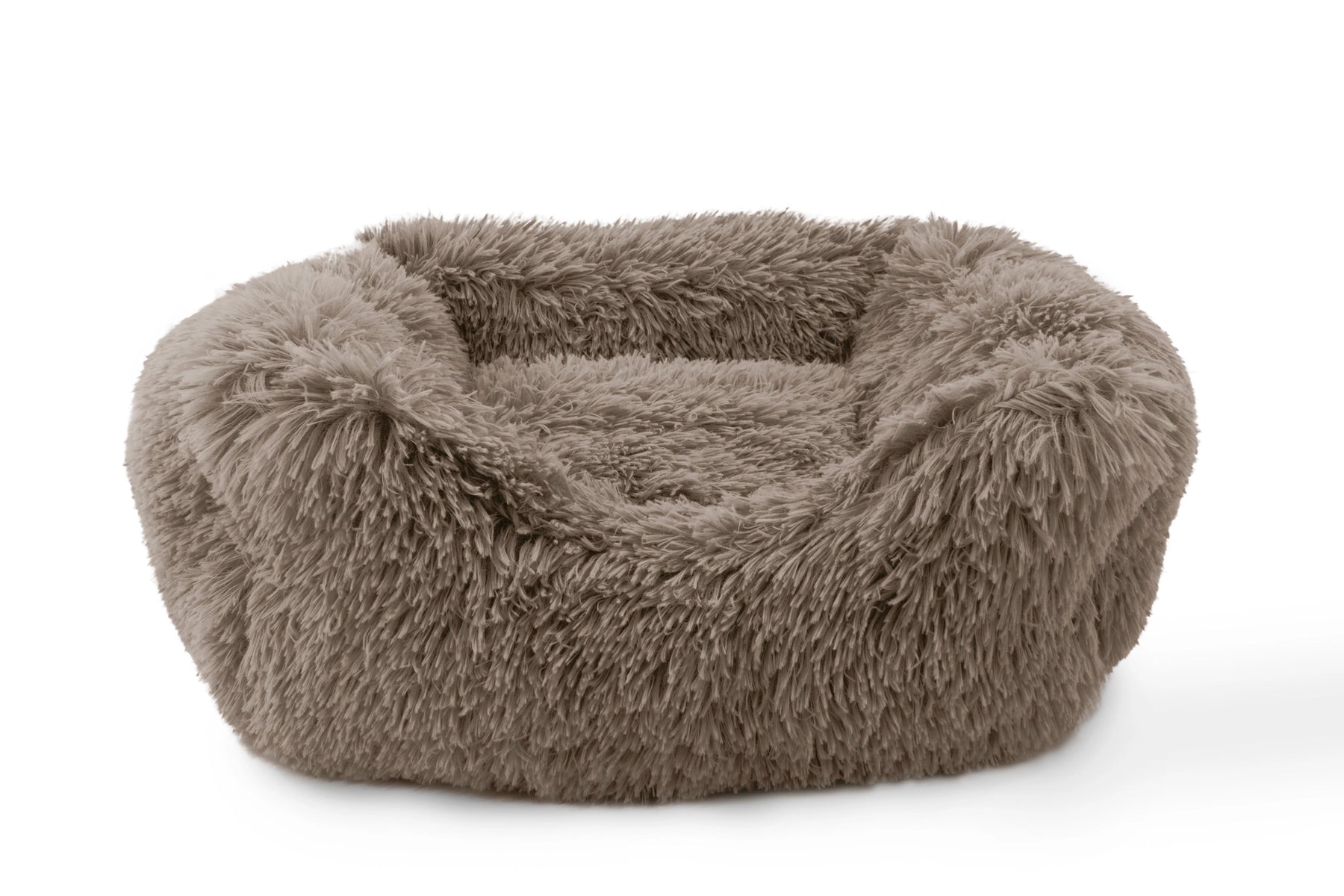 Precious Tails - Cuddler Round Luxe Faux Fur Pet Bed, Taupe