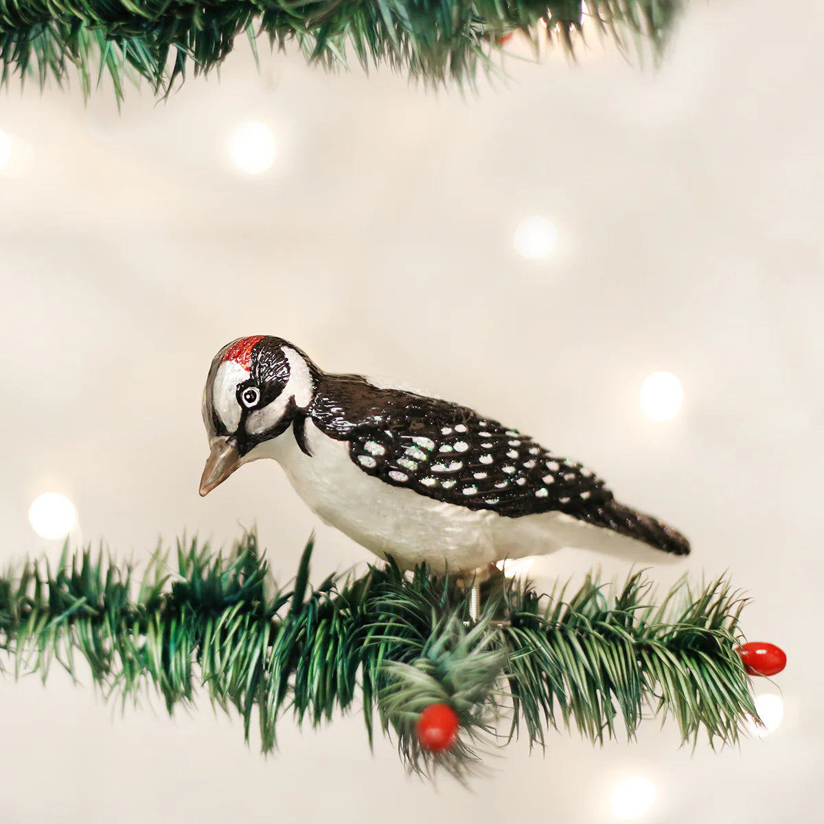 Old World Christmas - Clip-On Hairy Woodpecker Ornament