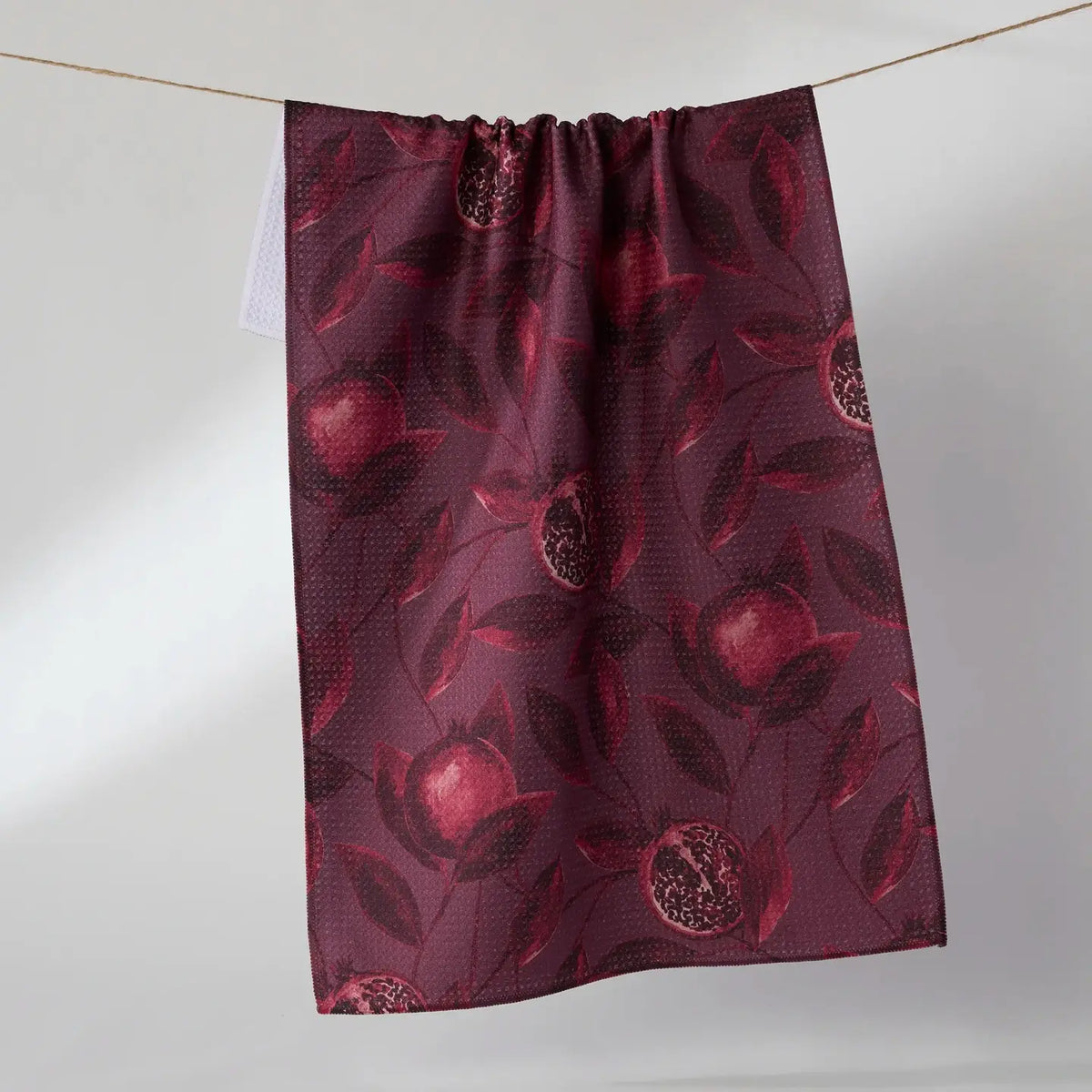 Geometry - Tea Towel Rich Garnet