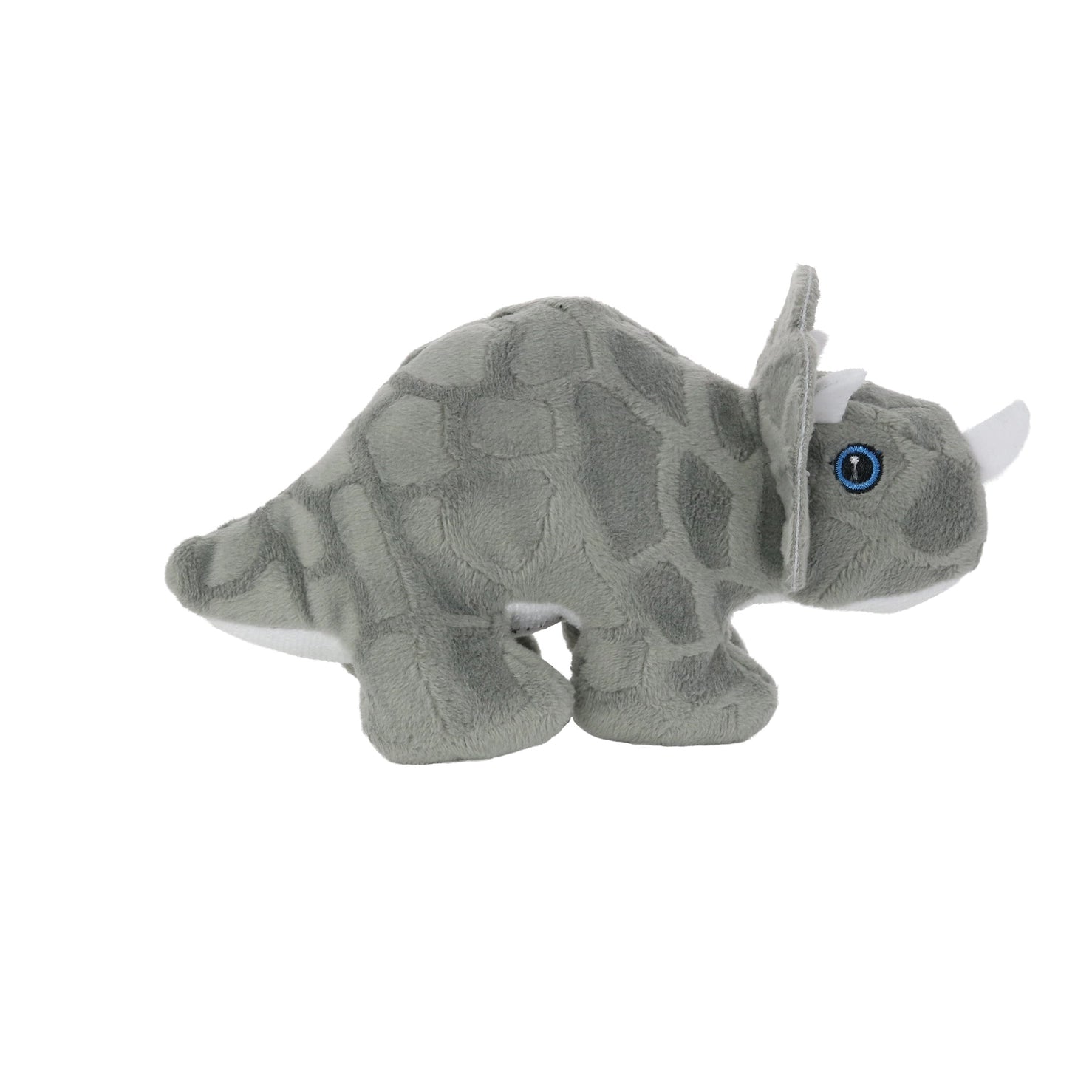 Tuffy Dog Toys - Mighty Jr Dinosaur Triceratatop Plush Squeaky Durable Toy