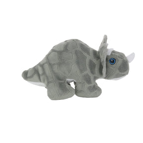 Tuffy Dog Toys - Mighty Jr Dinosaur Triceratatop Plush Squeaky Durable Toy