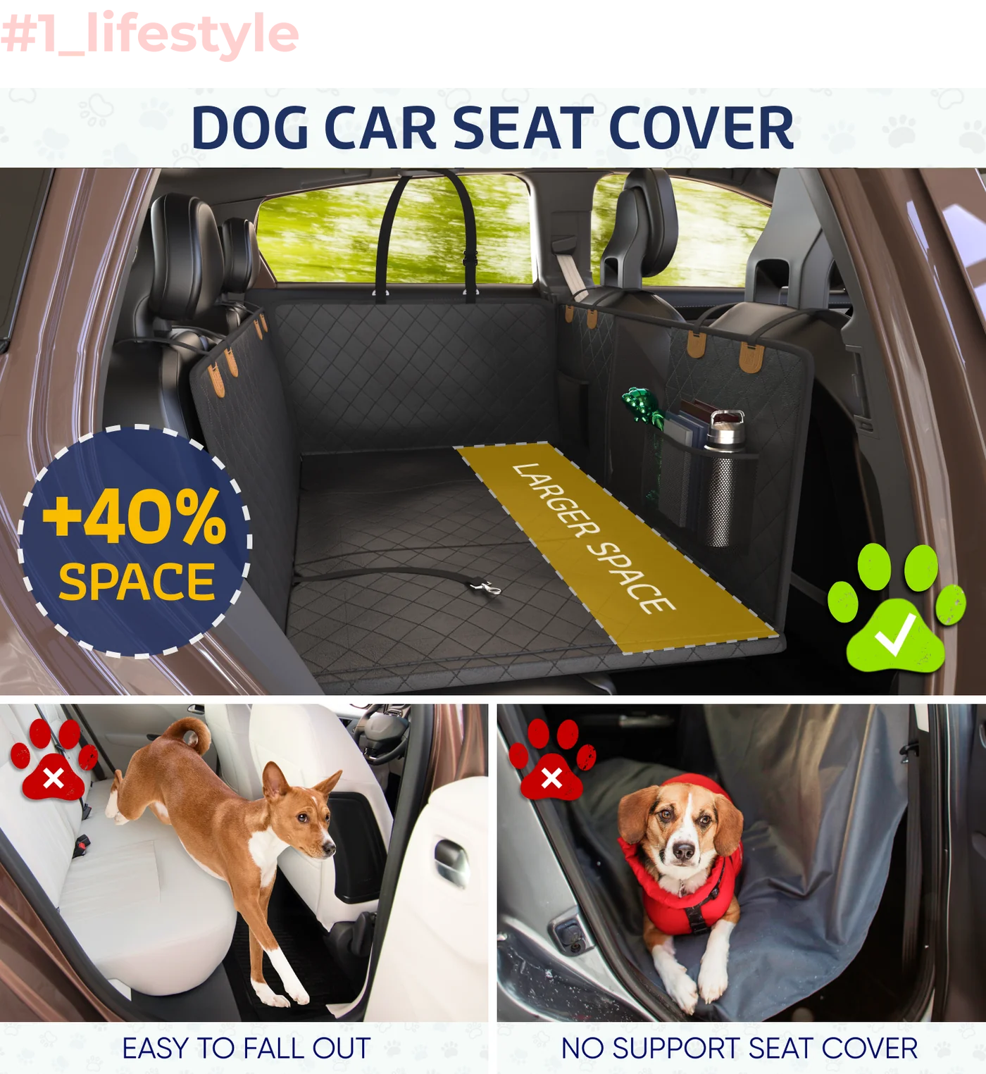 Seat Guard Waterproof BackSeat with Mesh Window Storage