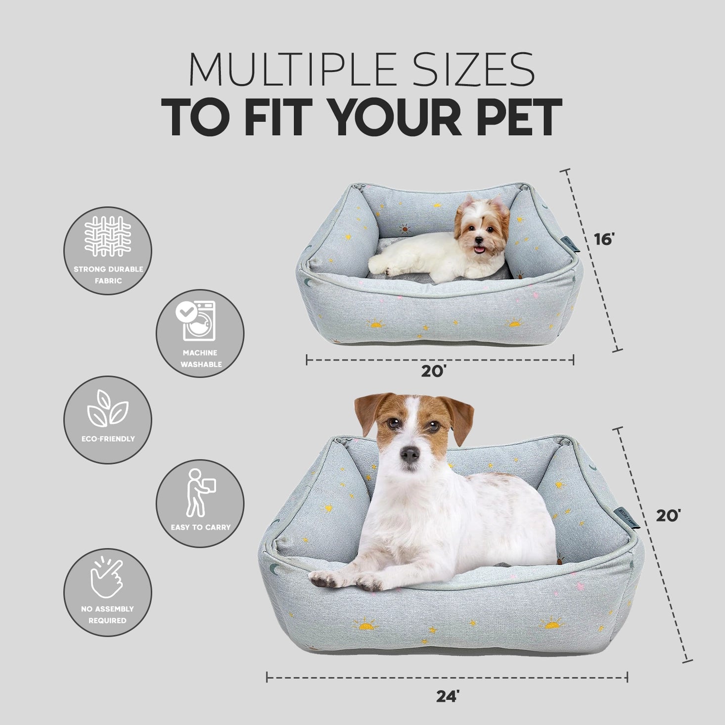 Precious Tails - Pet Bed Cuddler Dog & Cat Ultra-Plush Celestial Design