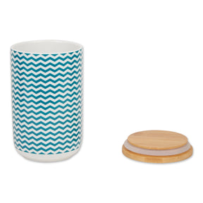 Bone Dry - Treat Canister Chevron Ceramic Teal