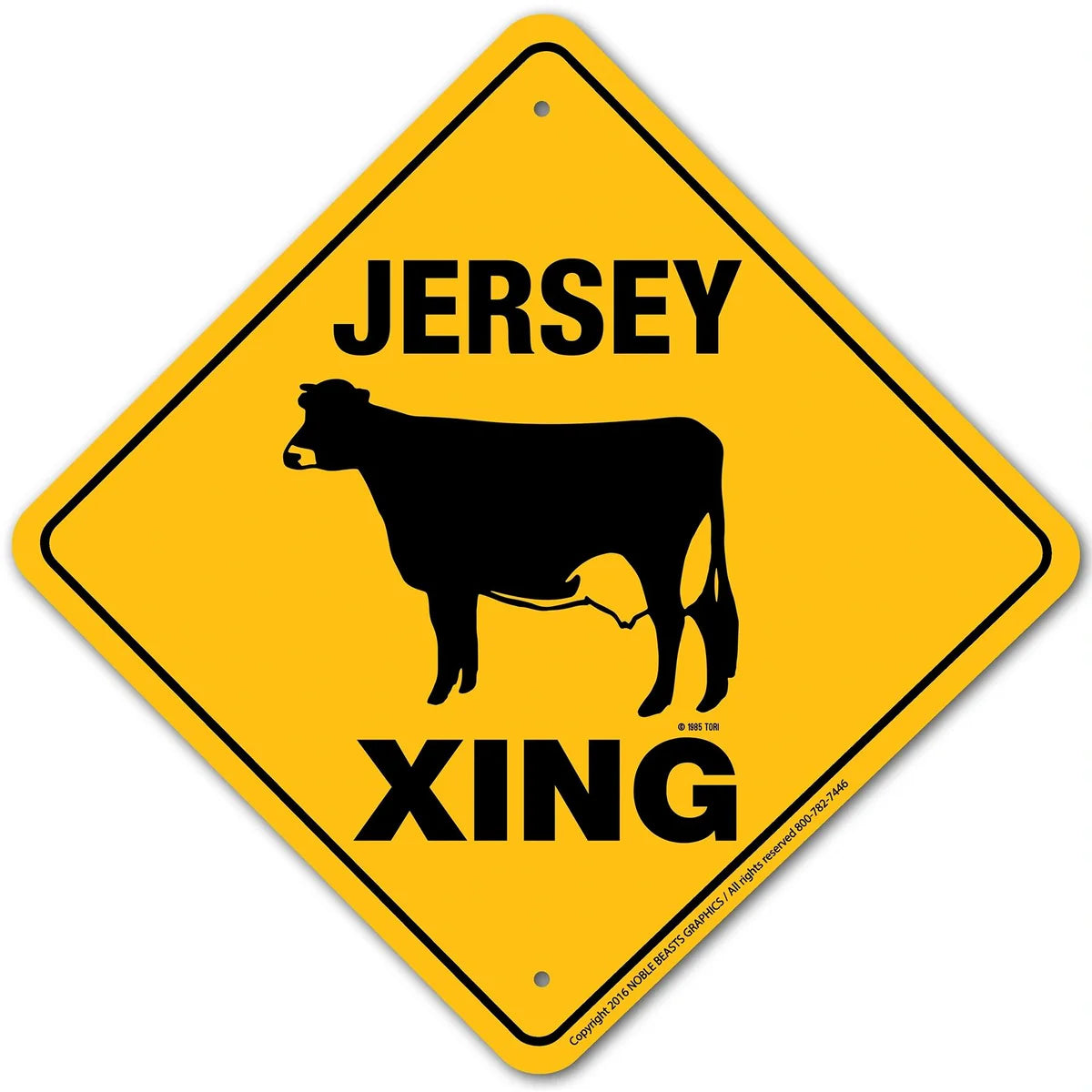 Noble Beasts - Jersey Cow X-ing Sign