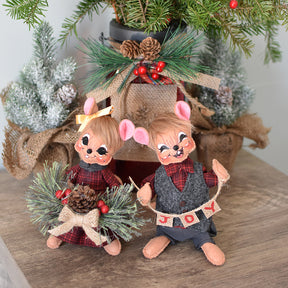 Annalee Plaid & Pine Girl Mouse