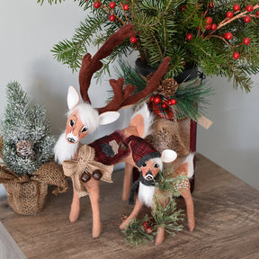 Annalee Plaid & Pine Reindeer 8 inch