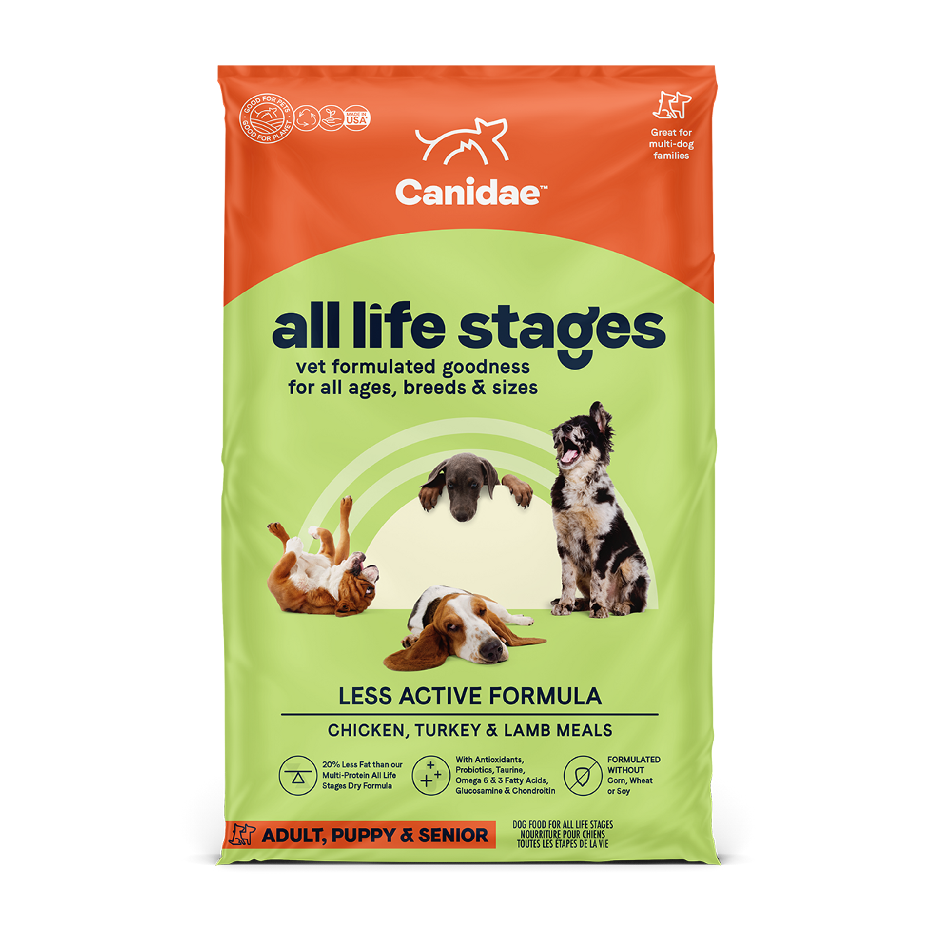 Canidae - Less Active, Adult and Senior Dogs Multi-Protein Chicken, Tu