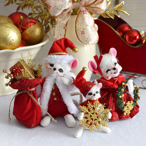 Annalee Dolls - Santa Mouse Crimson & Gold