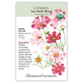 Botanical Interests, Inc. - Cosmos Seashell Blend Seeds - Southern Agriculture 