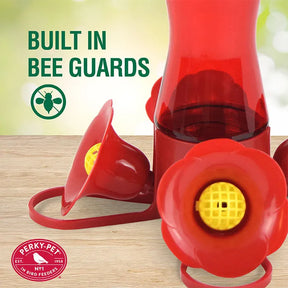 Hummingbird Feeder Pinched Waist Red Glass