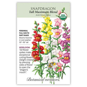 Snapdragon Tall Maximum Organic Seeds