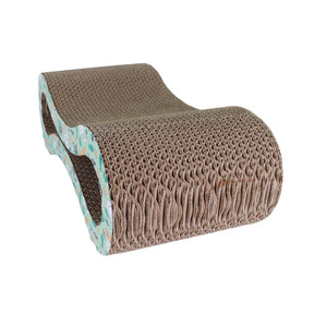 Coastal - Infinity Symbol Scratcher With Comical Cats, Fish & Pawprints