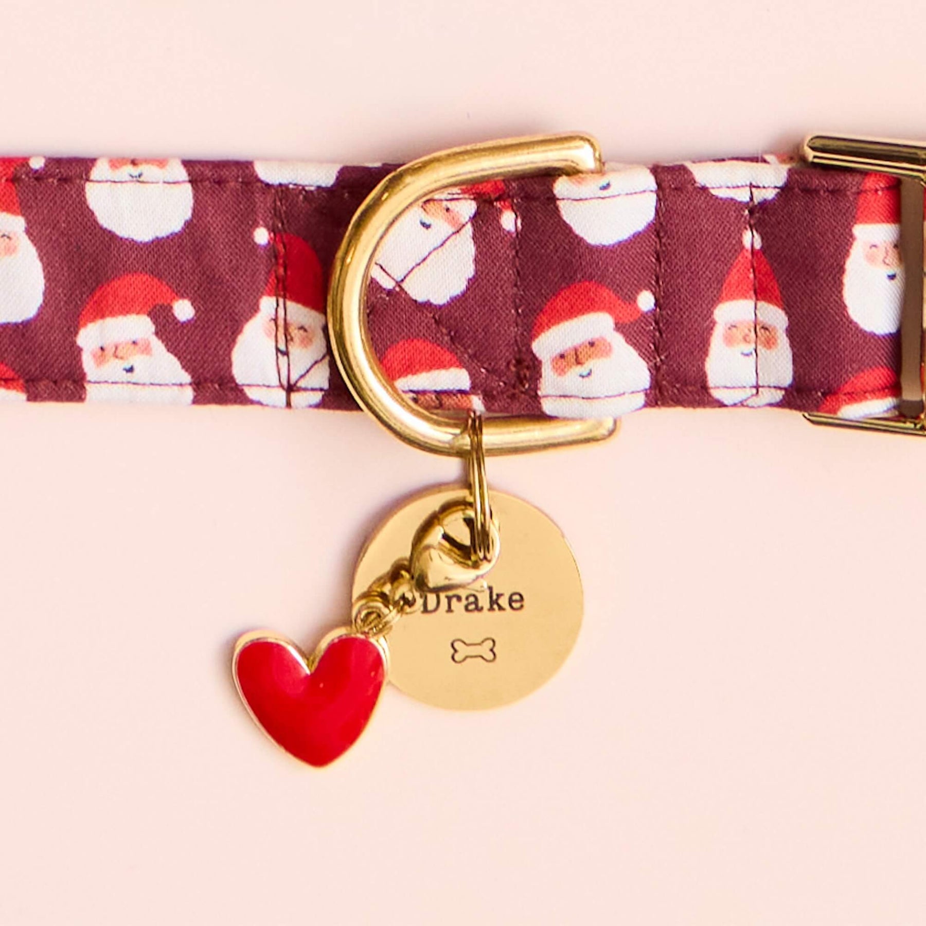 The Foggy Dog - Dog Collar Ho Ho Ho! Burgandy